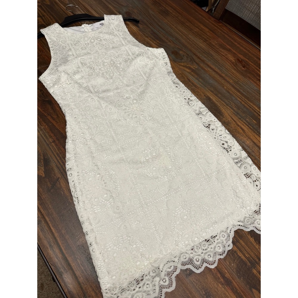 Jack BB Dakota Lace Dress Sleeveless Party Cocktail White Dress Size L